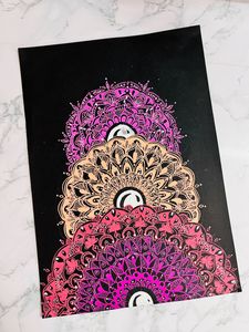 Tri-Color Mandala A4 Artwork
