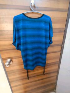 Black N Blue Striped Top