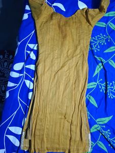 Mustard Colour Kurti And Paint