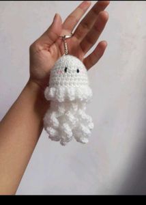 Handmade Crochet Jellyfish Keychain
