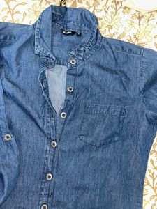 Blue Denim Shirt Dress – Zudio | Size S