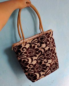 Floral Velvet Tote Bag