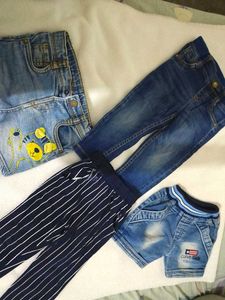 Kids' Denim & Striped Bottoms