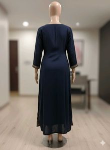 Elegant Navy Blue Floral Kurta