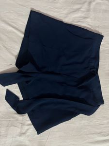 Navy Blue Tie Waist Shorts