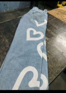 Heart Print Jeans