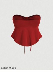 Maroon Strapless Top