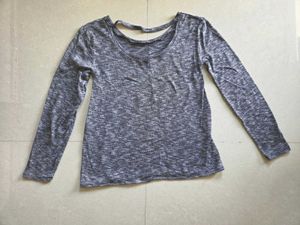 Gray Long Sleeve Top