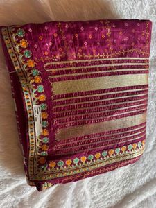Elegant Maroon Saree heavy design