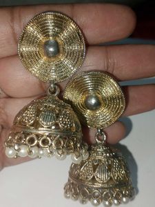 Golden Jhumka Earrings