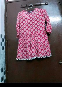 Pure Cotton Beautiful Trendy Short Kurti