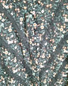Black Floral Short Sleeve Top (Women)