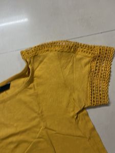 Yellow Graphic Print Tees