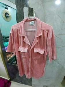 Zara Velvet Oversized Shirt