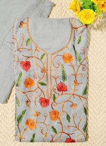 kashmiri Embroidery Woolen Unstitched Suit