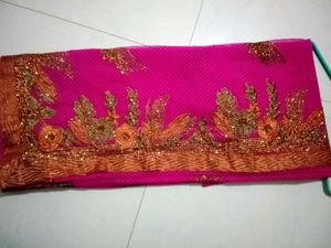 Decorated Rose Saree