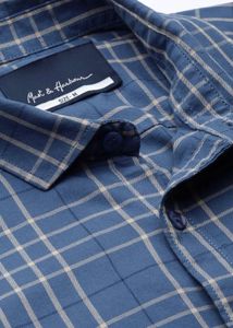 Blue Checkered Casual Shirt, Size:M