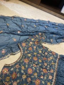 blue gown with dupatta