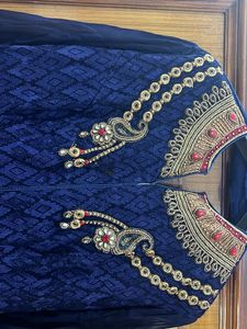Sale For Eid Only Heavy Embroidered Navy Blue Gown