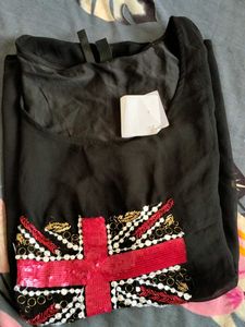 Mango Black UK Flag Top
