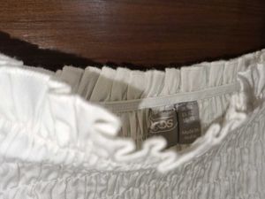 Asos White  Smocked Cotton Dress