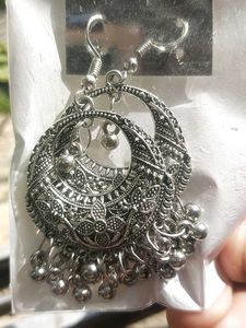 Silver Jhumka Earrings