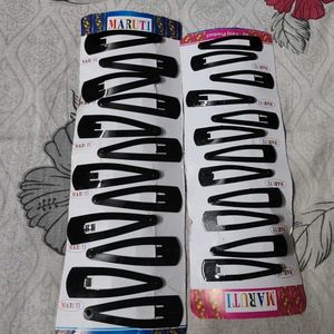 Black Hair Clips - Set of 12(24pcs)