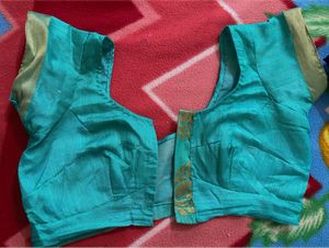 Green Colour Fancy Saaree With Blouse