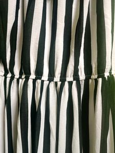 White And Black Check Gown