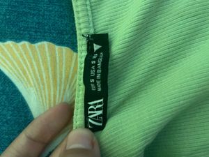 Zara Green Ruffle Top