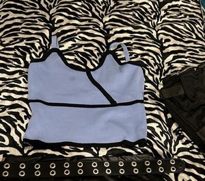 Y2K cute blue crop top