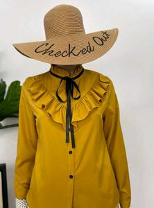 Ruffled Mustard Blouse