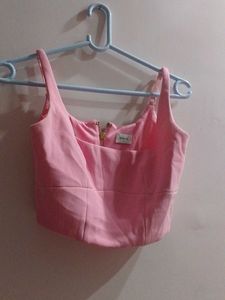 Pink Corset Crop Top