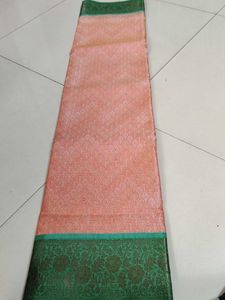 Elegant light orange &amp; Green Saree