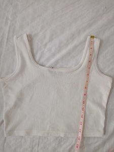 White Crop Tank Top