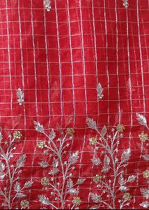 Red Organza Fabric1 Mtr