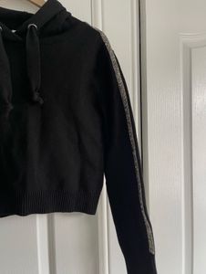 Zara Pullover Sweatshirt With Rhinestones