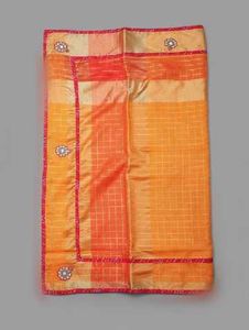 Orange & Gold Sari with Embellishment