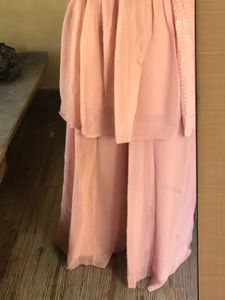 Beautiful Baby Pink Plazo And Kurti Set