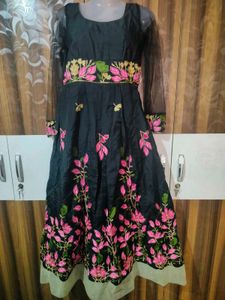 Elegant Black Floral Gown