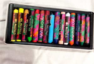 OIL PASTEL COLOUR ( 15 Brilliant Shades + 1 Free Scratcher )