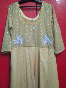 Cream Long Ethnic Gown