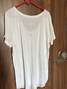 White V-Neck Short Sleeve Tee