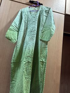 Green Embroidered Kurta