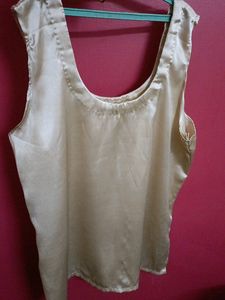 Golden Satin Hand Stitched Top