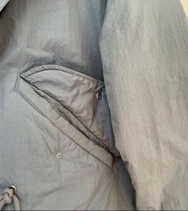 Oversized Minimalist Gray Drawstring Jacket