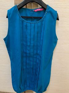Blue Emblished Top