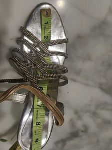 Silver Rhinestone Heels - Size 7