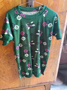 Green Printed Night Suit