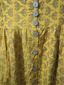 Yellow Floral  Sleeveless Dress
